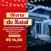 Cascata 400 LEDs Natalina – Branco Frio | 9,5m à Prova D’água
