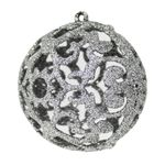 ENFEITE DE ARVORE DE NATAL BOLA VAZADA 8CM 4 PECAS - NIAZITEX