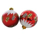 ENFEITE DE ARVORE DE NATAL BOLA GRANADO COM 2 PECAS - NIAZITEX