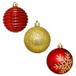 ENFEITE DE ARVORE DE NATAL BOLA PARIS 6CM COM 9 PEÇAS - NIAZITEX