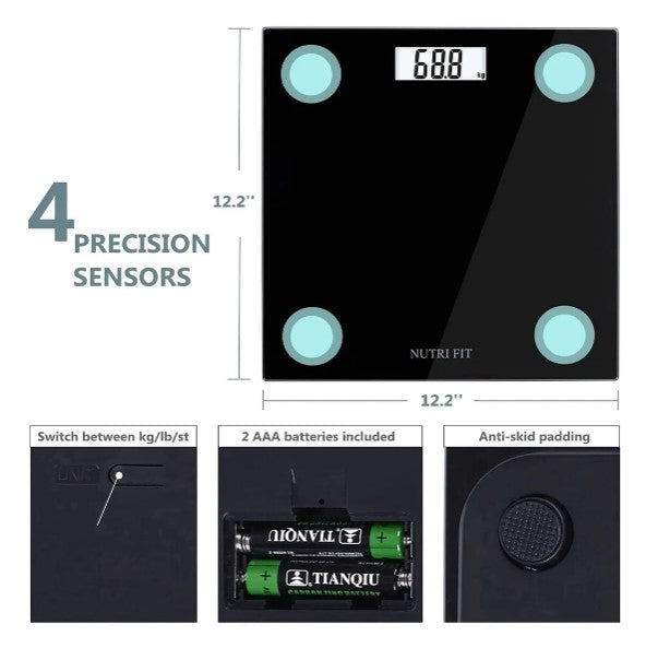 Balança Digital de Vidro Temperado com LCD