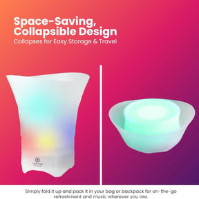 Balde de Gelo Portátil Dobrável com Bluetooth e LED