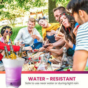 Balde de Gelo Portátil Dobrável com Bluetooth e LED