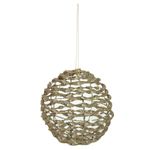 Bola Decorada Natal Aramada Champanhe 15cm