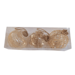 Kit Com 3 Bolas Decorada Dourada 10cm