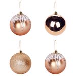 Bola Com 4pecas Tb Jingle 8cm Champanhe