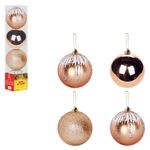 Bola Com 4pecas Tb Jingle 8cm Champanhe