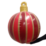 Kit Com 3 Bolas Inflavel Decorativa Vermelho e Dourado 60cm