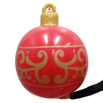 Kit Com 3 Bolas Inflavel Decorativa Vermelho e Dourado 60cm