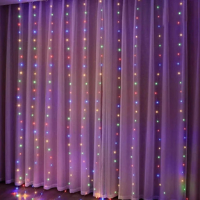 Cortina com LEDs e Controle Remoto - 8 Modos de Luz -  Para Decoração de Ambientes e Eventos