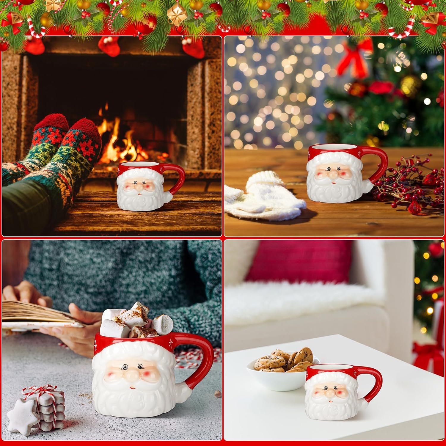 Kit de Canecas Vintage Papai Noel