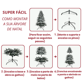 Árvore de Natal Nevada 1,80m de Altura - 1.326 Galhos - Micro LED