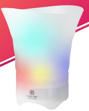 Balde de Gelo Portátil Dobrável com Bluetooth e LED