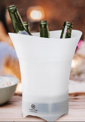 Balde de Gelo Portátil Dobrável com Bluetooth e LED