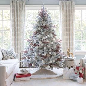 Conjunto de Bolas Natalinas Brancas em Vidro (24 Peças)