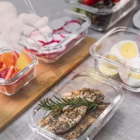 Kit 10 Potes de Vidro 640ml Hermético Marmita Fit com Tampa 4 Travas Oliver Home