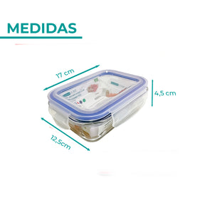 Kit 10 Potes de Vidro 640ml Hermético Marmita Fit com Tampa 4 Travas Oliver Home