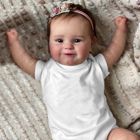 Bebê Reborn Silicone Pintado Menina Realista 48cm Maddie Olhos Castanhos