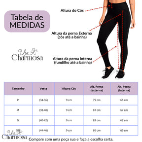 Kit 3  Legging Academia Modeladora Zero Transparencia Leg Cintura Alta