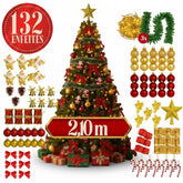 Kit Arvore de Natal Decorada 2,10m 132 Enfeites Grande Cheia 2 metros Enfeitada