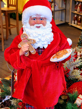 PAPAI NOEL COLECIONÁVEL DE PIJAMA VERMELHO 45CM - PRÉ VENDA 2025