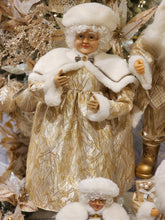 MAMÃE NOEL DE LUXO EM PÉ DOURADO COM CHAMPANHE 60CM - PRÉ VENDA 2025