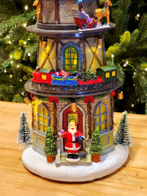 CENÁRIO VILA NATALINA TORRE COM RELÓGIO 37CM