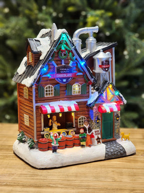 CENÁRIO VILA NATALINA FABRÍCA DE CHOCOLATE 30CM