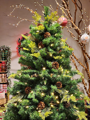 ÁRVORE REALISTA PINHEIRO CONSTELAÇÃO 400 LEDS WARM 1241 GALHOS 2,10CM MODELO CLICK BIVOLT