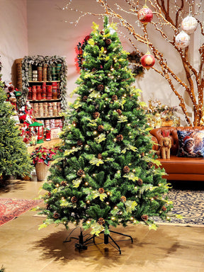 ÁRVORE REALISTA PINHEIRO CONSTELAÇÃO 400 LEDS WARM 1241 GALHOS 2,10CM MODELO CLICK BIVOLT