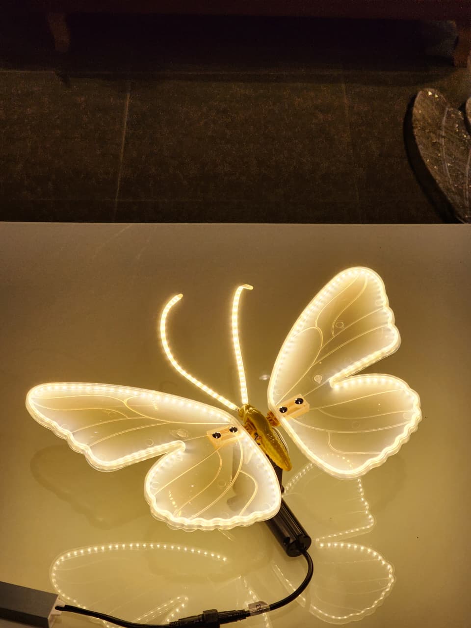 Borboleta Iluminada com LED e Movimento + Cabo Extensor