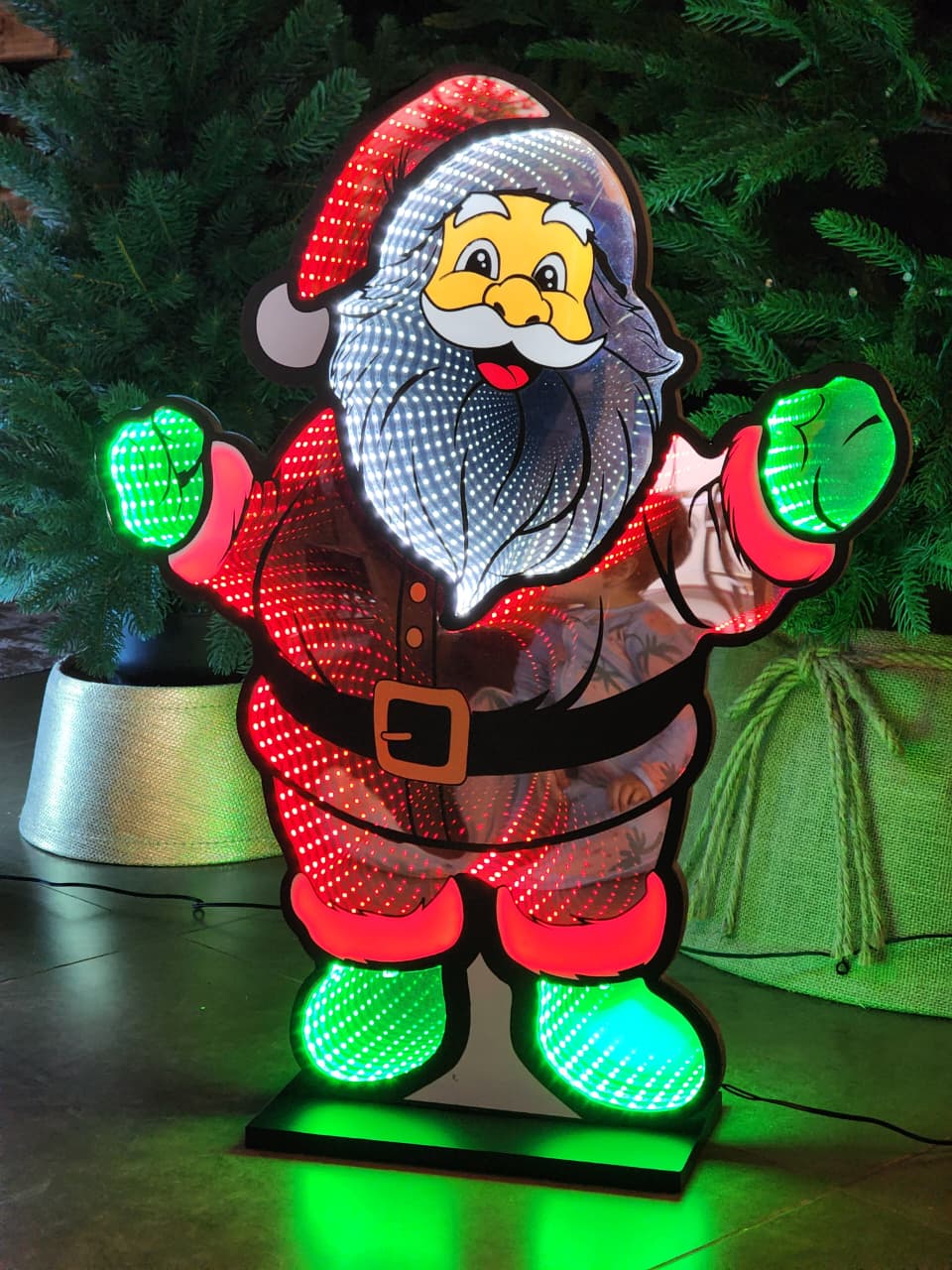 PLACA LUZ INFINITA PAPAI NOEL 59CM