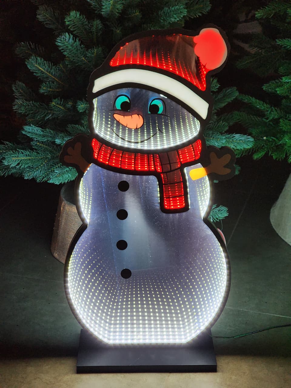 PLACA LUZ INFINITA BONECO DE NEVE 59,5CM