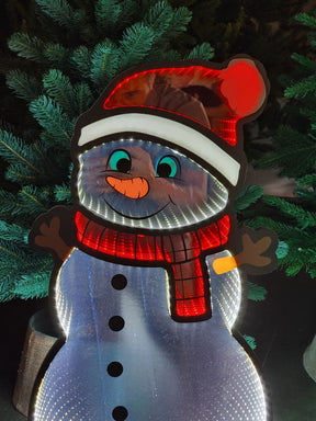 PLACA LUZ INFINITA BONECO DE NEVE 59,5CM