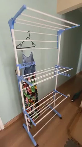 Varal De Chão Roupa Calcinha Grade 3 Andares Dobrável Portátil