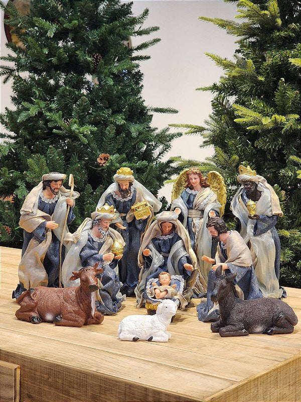 PRESÉPIO DE RESINA LUXO 11 PÇS