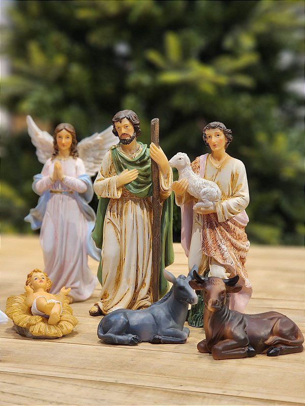 PRESÉPIO DE RESINA LUXO 11 PÇS - 20CM
