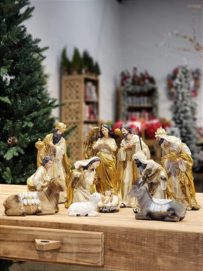 PRESÉPIO DE RESINA LUXO 11 PÇS